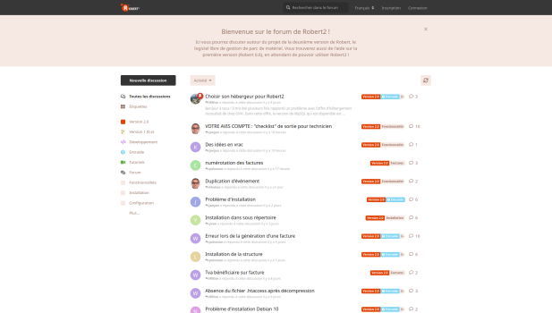 Page d'accueil du forum
