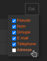 Choix des colonnes