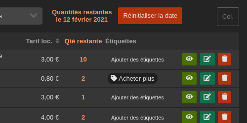 illustration quantités restantes matériel
