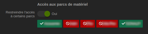illustration restrictions parcs matériel