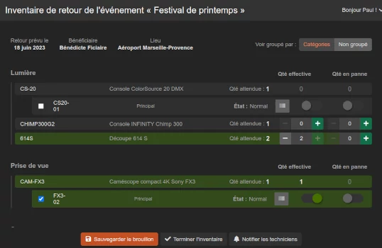 E-mails de notification