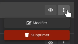 Les actions en bout de ligne d'un élément de liste.