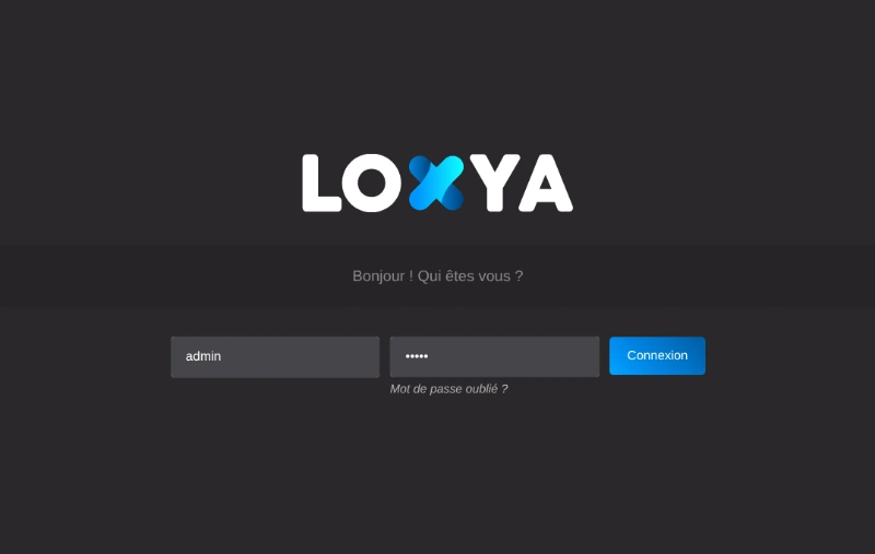 La page de login de Loxya.