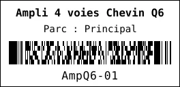 Exemple de code-barres d'un matériel.