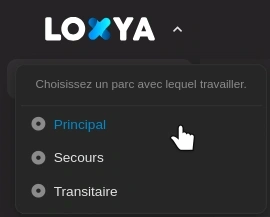 Le sélecteur de parc.